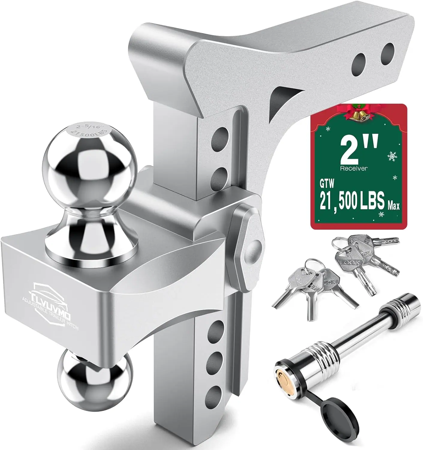 Tlvuvmo Adjustable Trailer Hitch Ball Mount